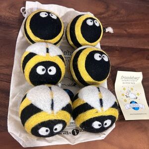 ~*~ Friendsheep Wool Dryer Balls Busy Bees NWT ~*~